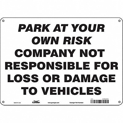 Theft Advisory Parking Sign 10 x 14 