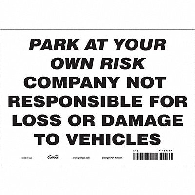 Theft Advisory Parking Sign 7 x 10 