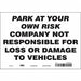 Theft Advisory Parking Sign 7 x 10 