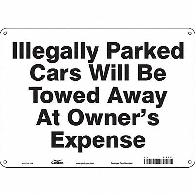 Vehicles Will Be Towed Sign 10 x 14 