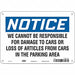 Parking Lot Damage Sign 7 x 10 