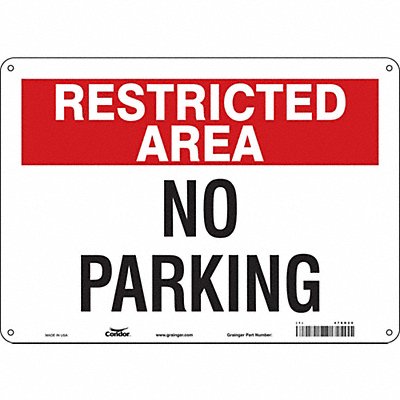 Restricted Area No Parking Sign 10 x14 