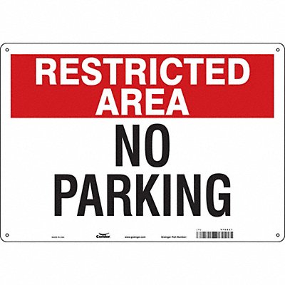 Restricted Area No Parking Sign 14 x20 