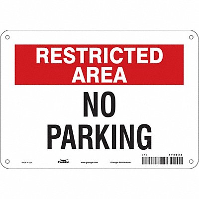 Restricted Area No Parking Sign 7 x 10 