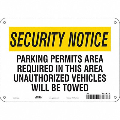 Safety Sign 7 inx10 in Polyethylene