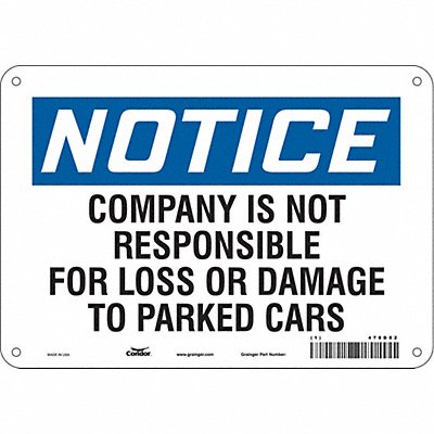 Parking Lot Damage Sign 7 x 10 