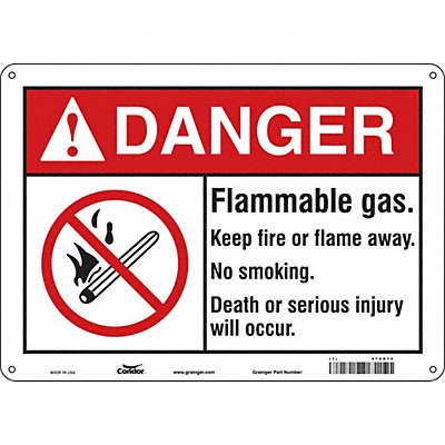 Safety Sign 10 in x 14 in Polyethylene