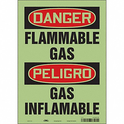 Safety Sign 14 in x 10 in Glow Vinyl