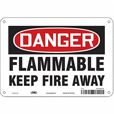 Danger Sign 7 in x 10 in Aluminum