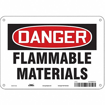 J6928 Danger Sign 7 in x 10 in Aluminum