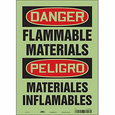 Safety Sign 14 inx10 in Glow Vinyl