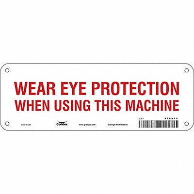 Safety Sign 3.5in x 10in Polyethylene