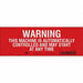 Safety Sign 3.5in x 10in Vinyl