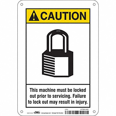 Safety Sign 10 in x 7 in Aluminum