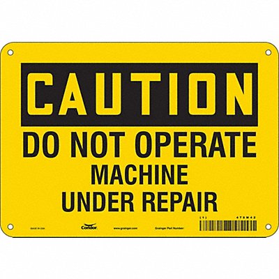 Safety Sign 7 inx10 in Polyethylene