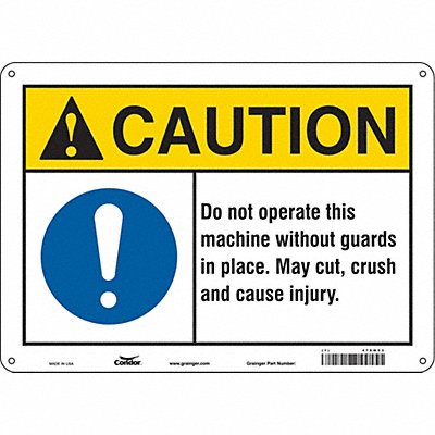 Safety Sign 10 in x 14 in Aluminum