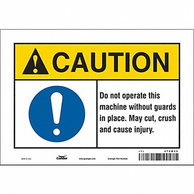 Safety Sign 7 inx10 in Vinyl