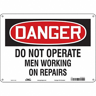 Safety Sign 10 in x 14 in Polyethylene