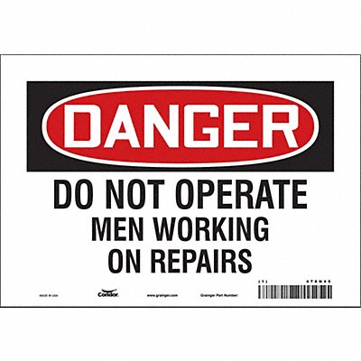 Safety Sign 7 in x 10 in Vinyl