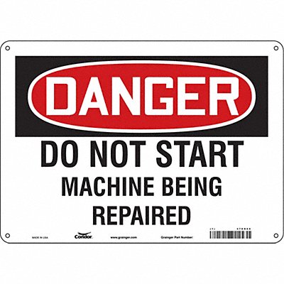 Safety Sign 10 in x 14 in Aluminum