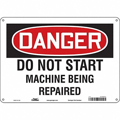 Safety Sign 10 in x 14 in Polyethylene