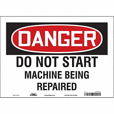 Safety Sign 10 in x 14 in Vinyl