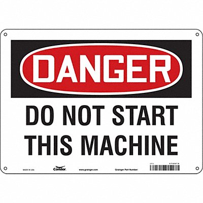 Safety Sign 10 in x 14 in Polyethylene
