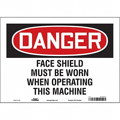Safety Sign 10 in x 14 in Vinyl