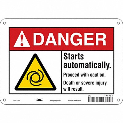 Safety Sign 7 in x 10 in Polyethylene