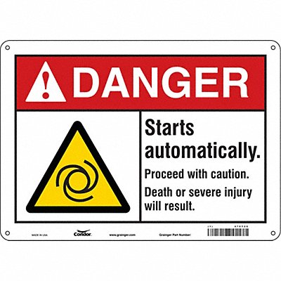 Safety Sign 10 in x 14 in Polyethylene