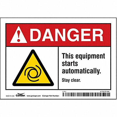 Safety Sign 3 1/2 inx5 in Vinyl
