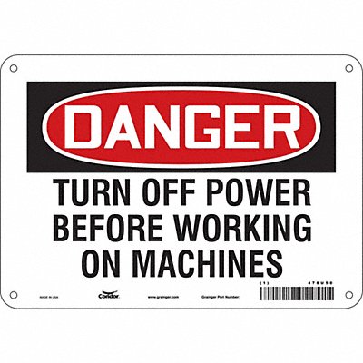 Safety Sign 7 in x 10 in Polyethylene