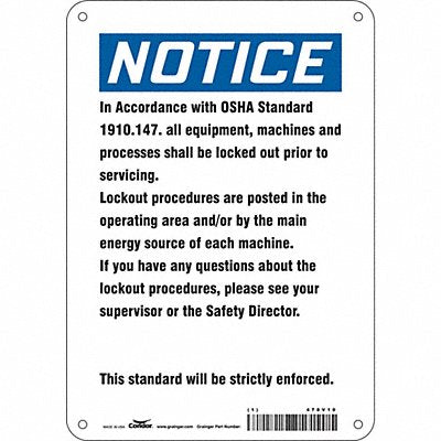 Safety Sign 10 in x 7 in Vinyl