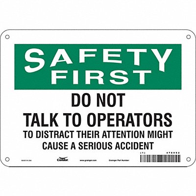 Safety Sign 7 in x 10 in Aluminum