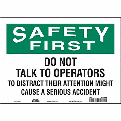 Safety Sign 10 in x 14 in Vinyl