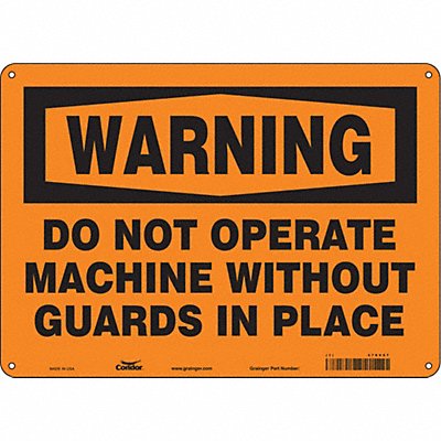 Safety Sign 10 in x 14 in Polyethylene