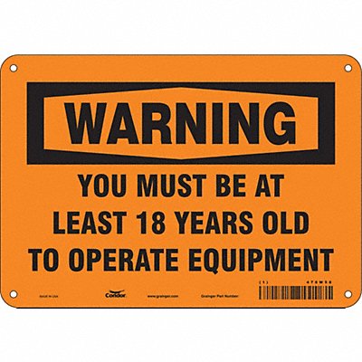 Safety Sign 7 in x 10 in Polyethylene