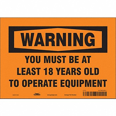 Safety Sign 7 inx10 in Vinyl