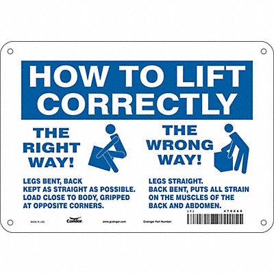 J9969 Safety Sign 7 inx10 in Polyethylene