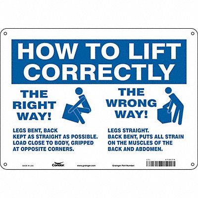 J9969 Safety Sign 10 inx14 in Polyethylene