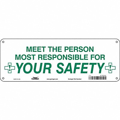 Safety Sign 5 in x 14 in Polyethylene