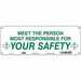 Safety Sign 5 in x 14 in Polyethylene