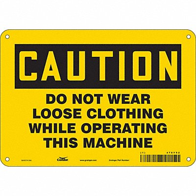 Safety Sign 7 in x 10 in Polyethylene