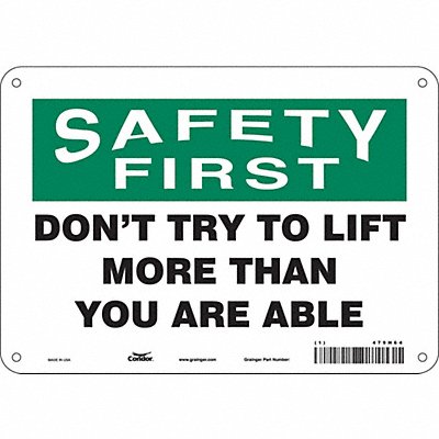 Safety Sign 7 in x 10 in Aluminum
