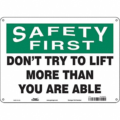 Safety Sign 10 in x 14 in Aluminum