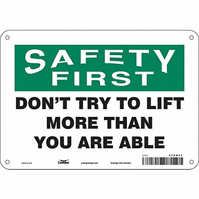Safety Sign 7 inx10 in Polyethylene