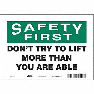 Safety Sign 7 in x 10 in Vinyl