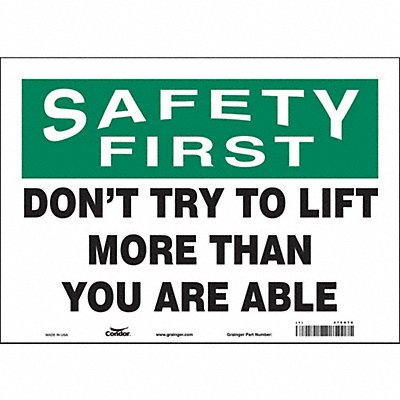 Safety Sign 10 in x 14 in Vinyl