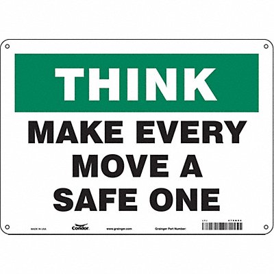 Safety Sign 10 in x 14 in Polyethylene