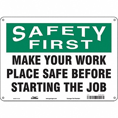 Safety Sign 10 inx14 in Polyethylene